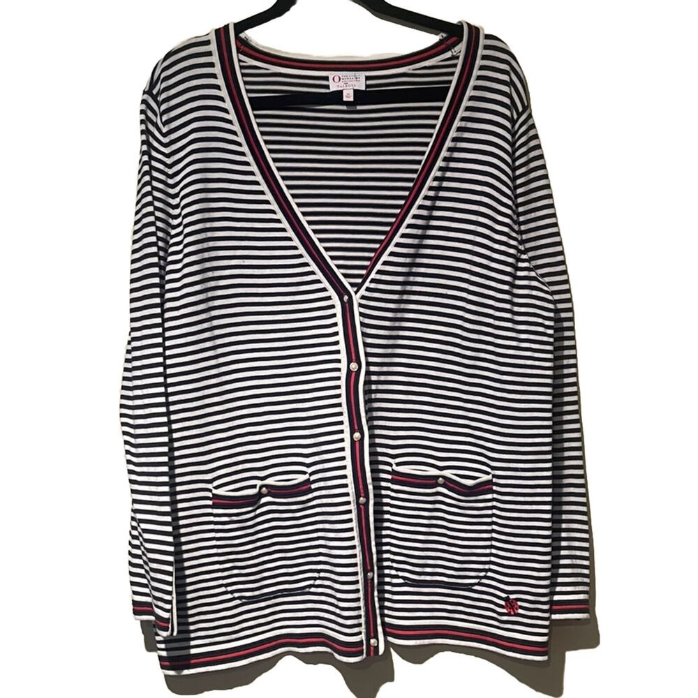 Talbots The Oprah Collection For Women Sz 1X Cardigan Sweater Red/white/black